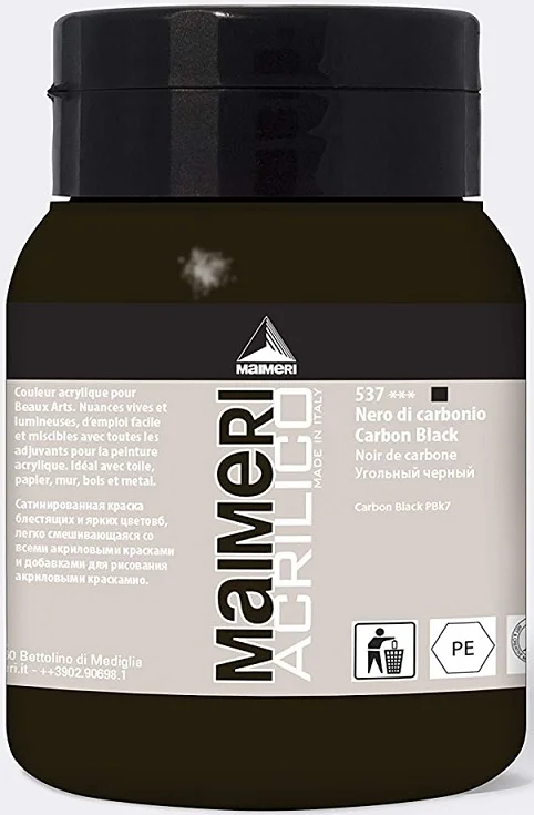 MAIMERI AKRİLİK BOYA ACRILICO SERİSİ 500 ML CARBON BLACK 934537