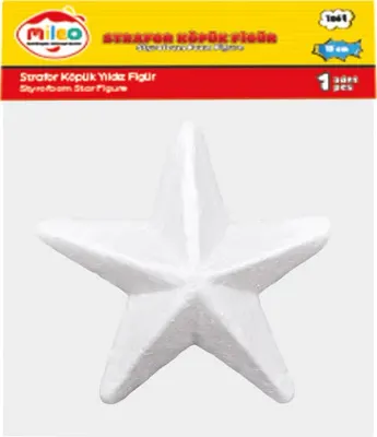 MİLEO STRAFOR KÖPÜK FİGÜR YILDIZ 15CM TEKLİ PK 1864