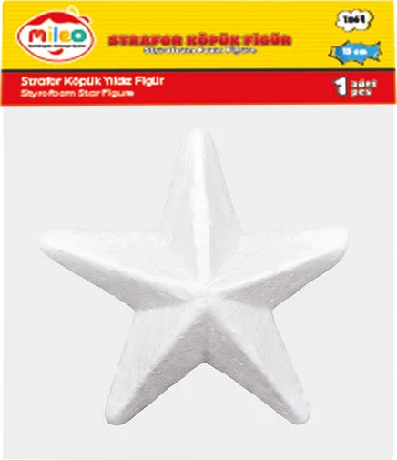 MİLEO STRAFOR KÖPÜK  FİGÜR YILDIZ 15CM  TEKLİ PK 1864