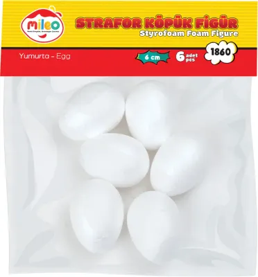 MİLEO STRAFOR KÖPÜK FİGÜR YUMURTA 6CM 6'LI PK 1860
