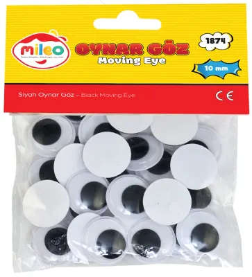 MİLEO OYNAR GÖZ SİYAH 10MM 1874