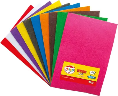 MİLEO KEÇE 180GR 50 X 70 10'LU PK KARIŞIK RENKLER 1767
