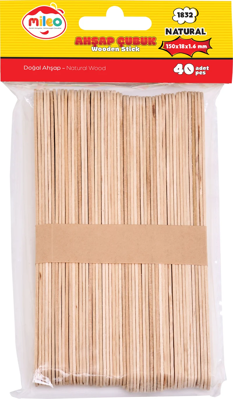 MİLEO AHŞAP ÇUBUK KARE 150 X 18 X 1,6 MM NATUREL 1832