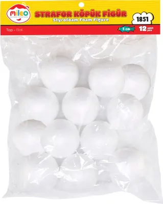 MİLEO STRAFOR KÖPÜK FİGÜR TOP 5CM 12'Lİ PK 1851