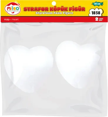 MİLEO STRAFOR KÖPÜK FİGÜR KALP 10M 2'LI PK 1858