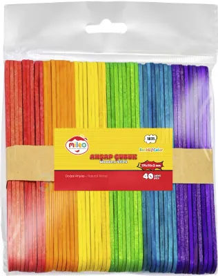 MİLEO AHŞAP ÇUBUK KARE 114 X 10 X 2 MM RENKLİ 1831