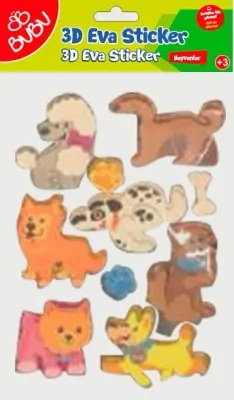 BU-BU EVA STICKER 3D SİMLİ HAYVANLAR STS045
