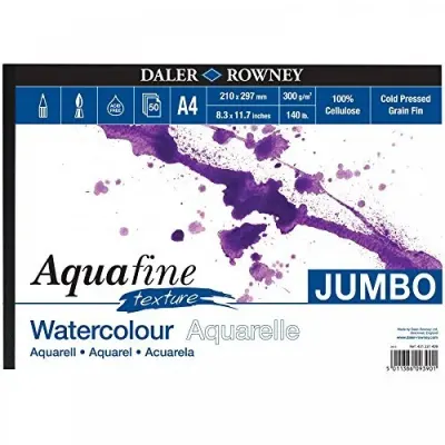 DALER ROWNEY SULU BOYA BLOĞU AQUAFINE TEXTURE PAD A4 JUMBO 300 GR 50 SF 431231409