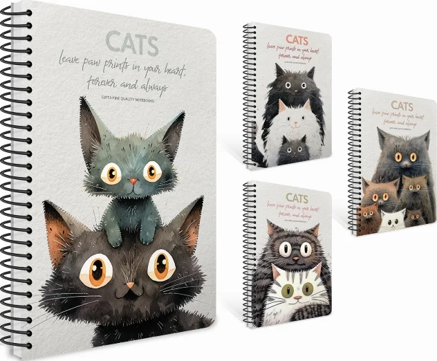 GIPTA DEFTER CATS 17x24 SPİRALLİ PRESSBOARD KAPAK 80 YP KARELİ 7622