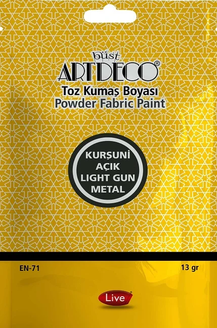 ARTDECO KUMAŞ BOYASI TOZ 13 GR TOZ KURŞUNİ AÇIK Y-010T-1126