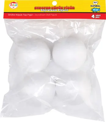 MİLEO STRAFOR KÖPÜK FİGÜR TOP 10CM 4'LÜ PK 1853