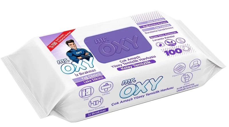 MR.OXY YÜZEY TEMİZLİK HAVLUSU 100 LÜ LAVANTA ESİNTİSİ
