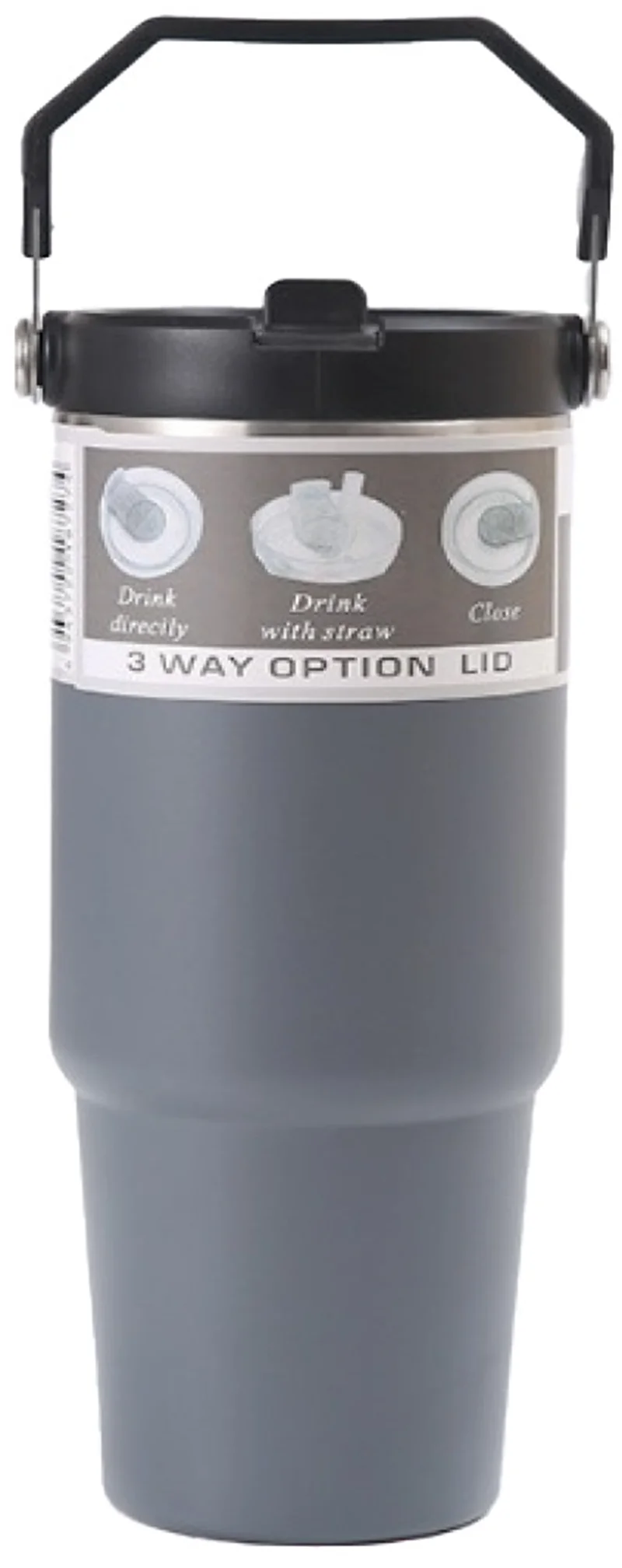 TRENDIX MATARA ÇELİK İÇLİ 900 ML GRİ SKM006-900-GRI