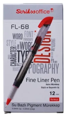 SCRIKSS OFFICE FINE LINER FL-68 0.6 KIRMIZI 12 Lİ KUTU