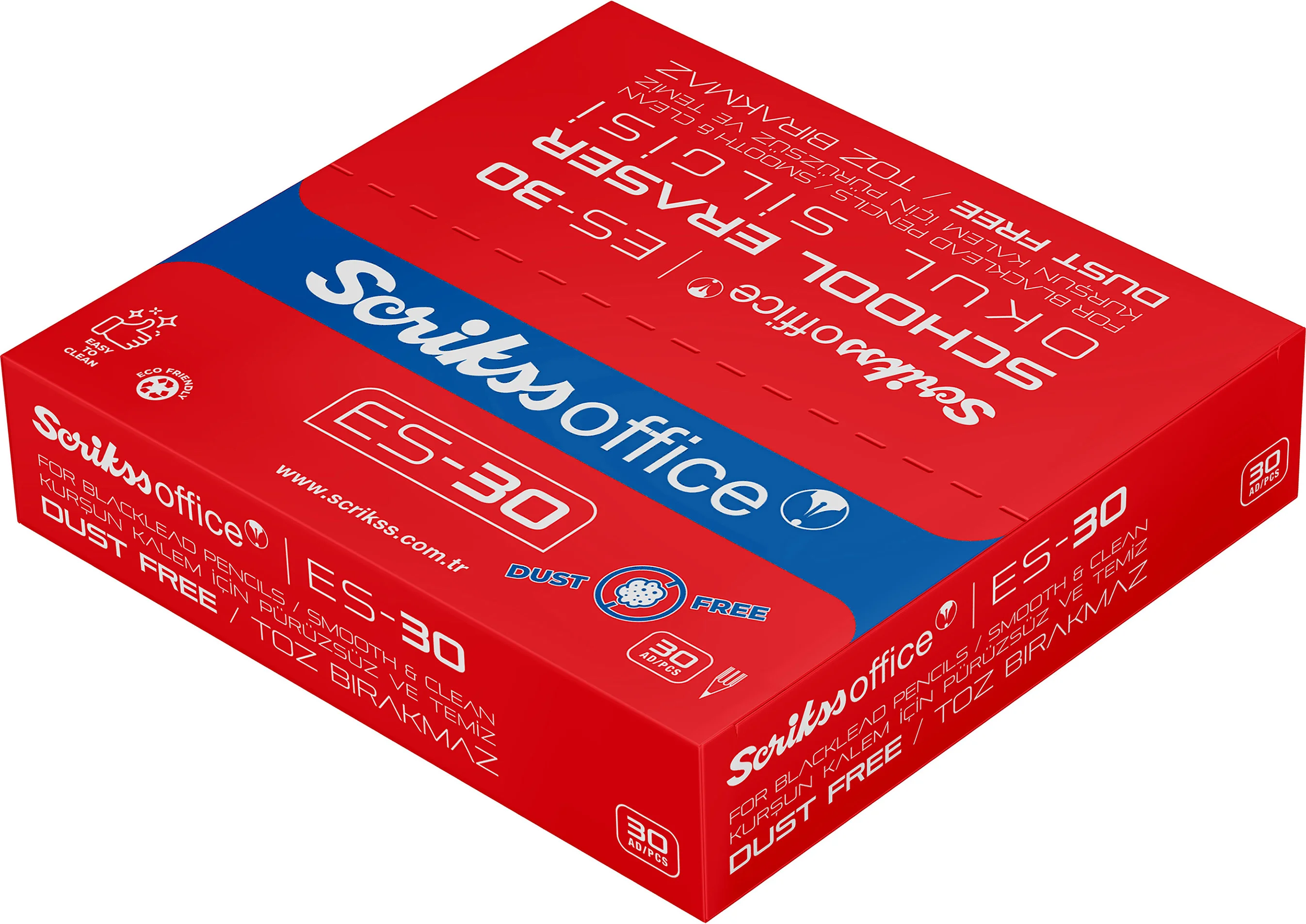 SCRIKSS OFFICE SİLGİ ES-30 OKUL 30 LU KUTU