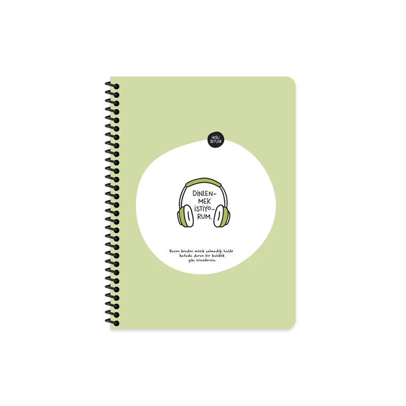 KESKİN DEFTER HİSLİ ŞEYLER STİCKERLİ DİNLENMEK İSTİYORUM 16,5x22,5 80 YP. KARELİ 500539