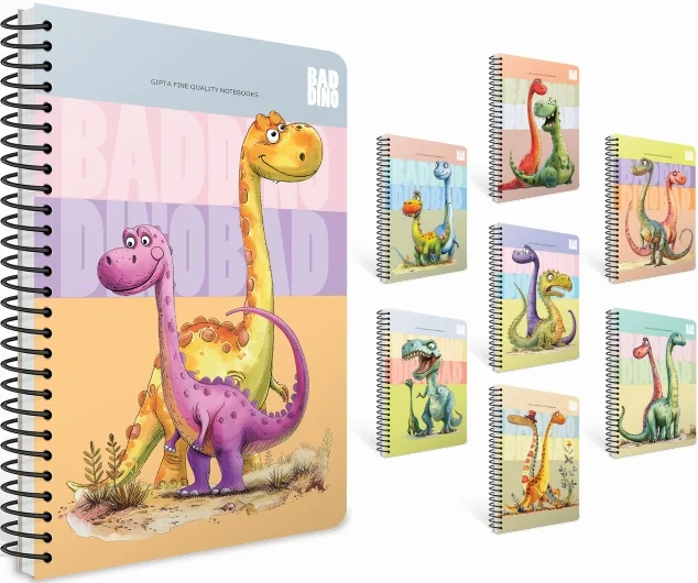 GIPTA DEFTER BAD DINO A5 SPİRALLİ KARTON KAPAK 80 YP KARELİ 7662