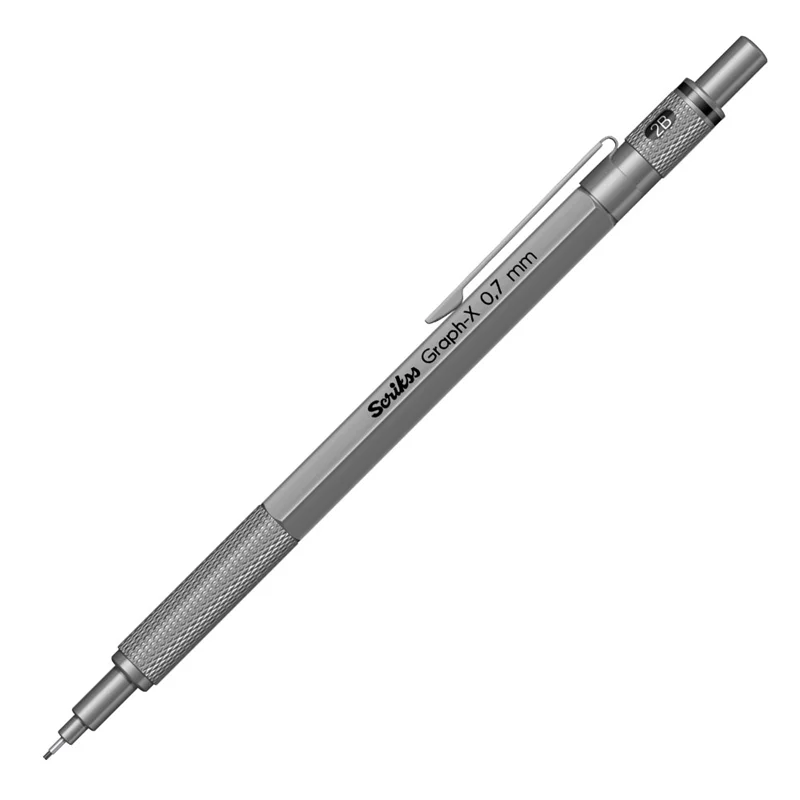 SCRIKSS OFFICE VERSATİL KALEM GRAPH-X METAL ŞEFFAF AMBALAJ 0.7 KURŞUN GRİ