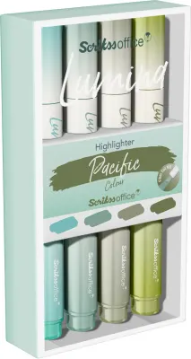 SCRIKSS OFFICE FOSFORLU KALEM LUMINA PACIFIC 4 LÜ SET