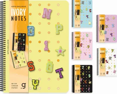 GIPTA DEFTER IVORY NOTES A4 SPİRALLİ PP KAPAK 80 YP ÇİZGİLİ 7815