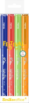 SCRIKSS OFFICE JEL KALEM FESTİVAL 0.7 VIVID RENKLER 4 LÜ BLS. (1)