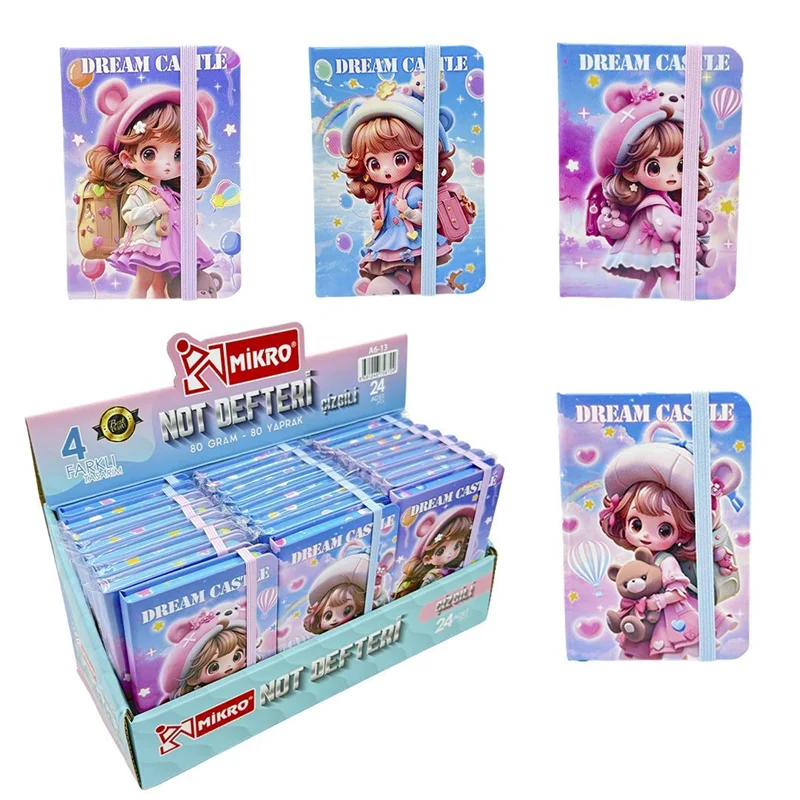 MİKRO NOT DEFTERİ A6-13 A6 STANDLI DREAM CASTLE 80 YP ÇİZGİLİ