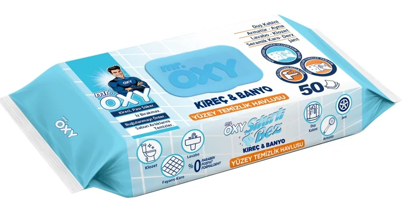 MR.OXY YÜZEY TEMİZLİK HAVLUSU SİHİRLİ BEZ 50 Lİ KİREÇ &amp; BANYO