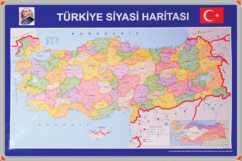 PANDA HARİTA TÜRKİYE SİYASİ ALÜMİNYUM ÇERÇEVE 70x100 PAN 401