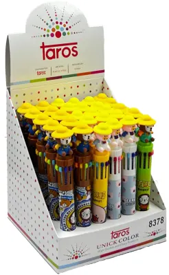 UNICK COLOR TÜKENMEZ KALEM SARI ŞAPKALI HAYVANLAR 10 LU 8378