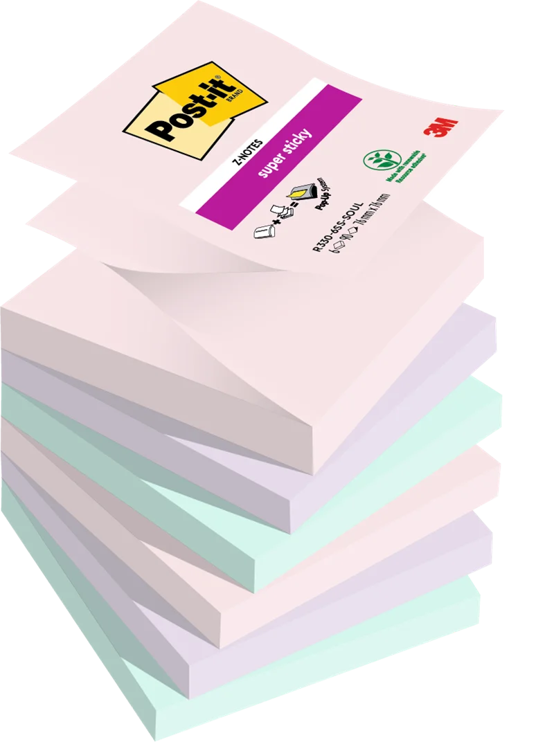 POST-IT YAPIŞKANLI NOT KAĞIDI SS SOULFUL 76x76 Z NOT 90 YP 6 LI PAKET R3306SSS 550600511300