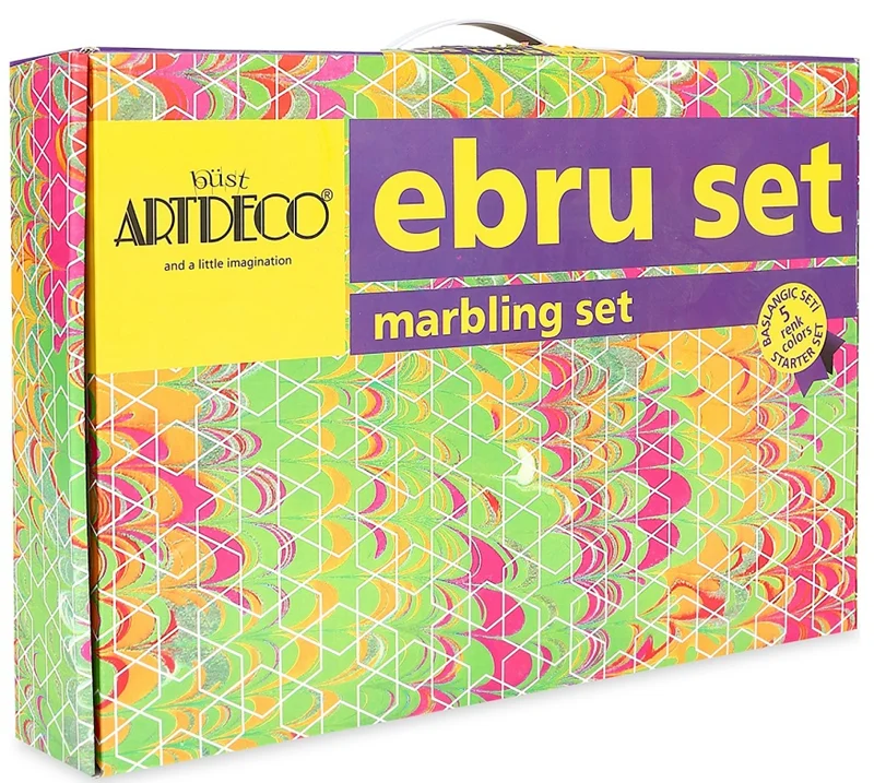 ARTDECO EBRU BOYASI SETİ 5 RENK x 30 ML BAŞLANGIÇ SETİ (A4 TEKNELİ) Y-016 ES-2