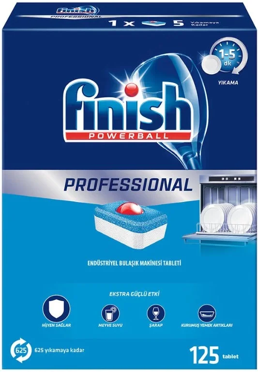 FINISH BULAŞIK MAKİNESİ DETERJANI TABLET ENDÜSTRİYEL 125 TABLET