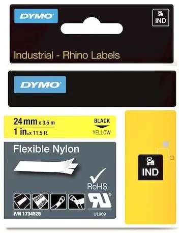 DYMO ŞERİT RHİNOPRO 24MM x 3.5MT SARI/SİYAH 1734525