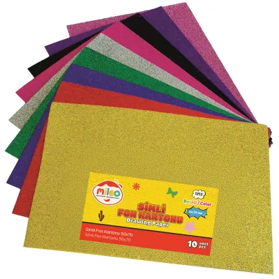 MİLEO FON KARTONU SİMLİ 280 GR 50X70 10 LU  GÜMÜŞ HAMURDAN BOYALI 1713