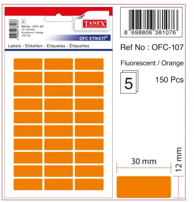 TANEX OFİS ETİKETİ OFC-107 FLORASAN TURUNCU
