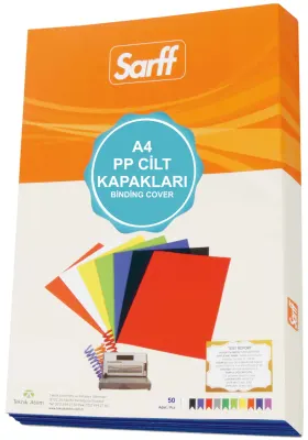 SARFF CİLT KAPAĞI A4 450M PVC OPAK YEŞİL 50 Lİ 15201117