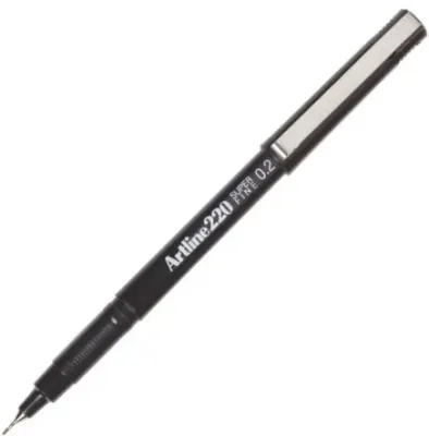 ARTLINE KEÇE UÇLU YAZI KALEMİ SUPER FINE 220N 0.2 SİYAH A-EK-220N BLACK