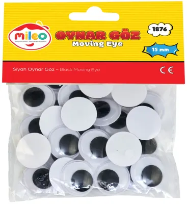MİLEO OYNAR GÖZ SİYAH 15MM 1876