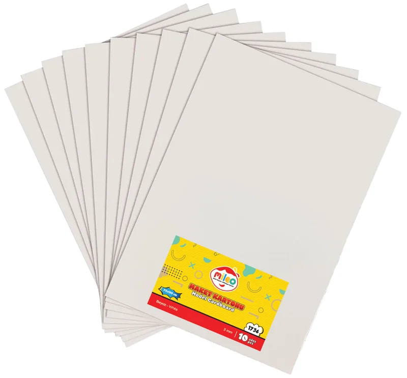 MİLEO MAKET KARTONU - 3MM - 70 X 100 - 10'LU- BEYAZ 1736