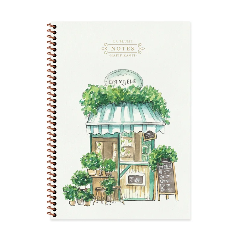 KESKİN DEFTER LA PLUME SHOP A4 SPİRALLİ KARTON KAPAK 80 YP. KARELİ 387512-99