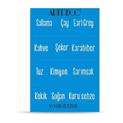 ARTDECO STENCIL A4 MUTFAK YAZILARI Y-100-ST205