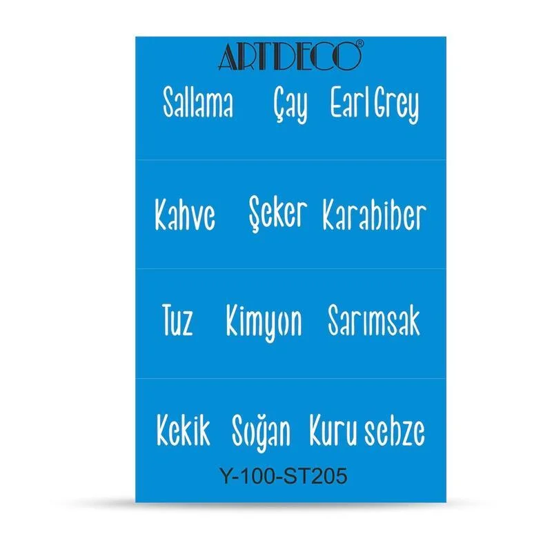 ARTDECO STENCIL A4 MUTFAK YAZILARI Y-100-ST205