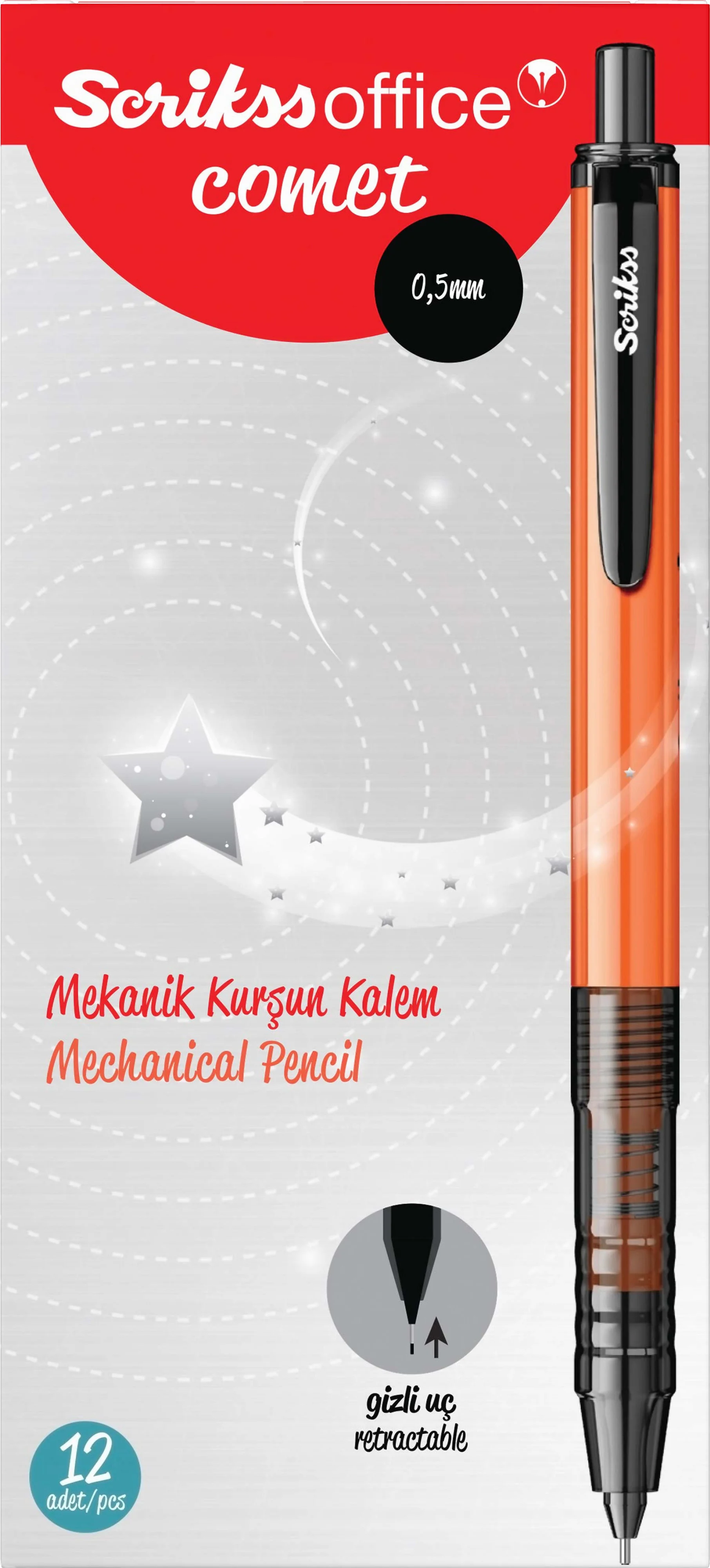SCRIKSS OFFICE VERSATİL KALEM COMET 0.5 SİYAH 12 Lİ KUTU