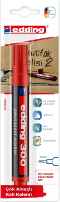 EDDING PERMANENT MARKÖR E-300 TEKLİ BLS. KIRMIZI
