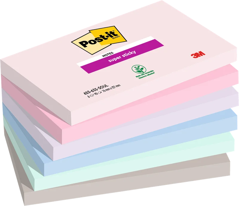 POST-IT YAPIŞKANLI NOT KAĞIDI SS SOULFUL 76x127 90 YP 6 LI PAKET 6556SSSO 550600511200