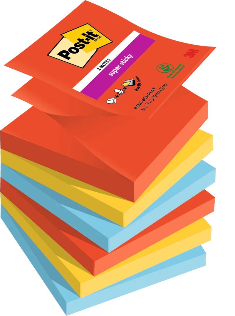 POST-IT YAPIŞKANLI NOT KAĞIDI SS PLAYFUL 76x76 Z NOT YP 6 LI PAKET R3306SSP 550600512000