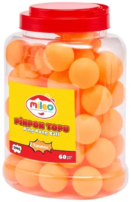 MİLEO PİNPON TOPU - ABS - TURUNCU - 60'LI KAVANOZ 3990
