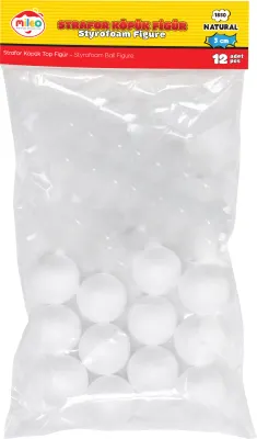 MİLEO STRAFOR KÖPÜK FİGÜR TOP 3CM 12'Lİ PK 1850