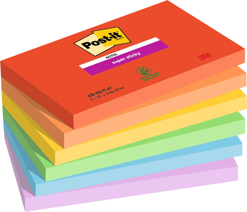 POST-IT YAPIŞKANLI NOT KAĞIDI SS PLAYFUL 76x127 YP 6 LI PAKET 6556SSPL 550600511900