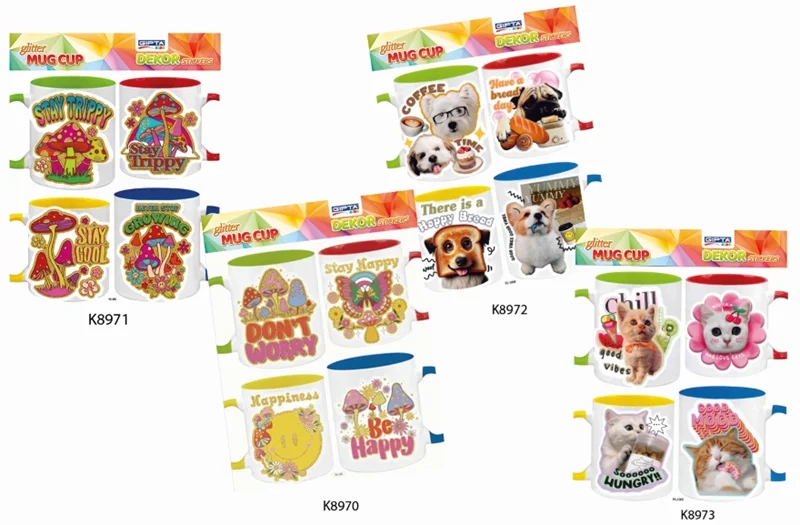 GIPTA STICKER CUP PATTERNS 4 MIX 12,5x23,5 CM ART3 4-K897200-5001